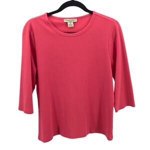 VTG Herman Geist Women's Size 1X Top Coral Pink Pima Cotton Minimalist Coastal